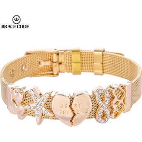 High quality Stainless Steel Color of Pink Gold Bracelet Blocking Love Clothes Bracelet Fine Bracelet European Woman Design