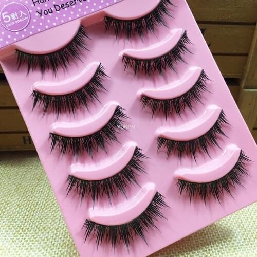 Japanese Handmade False Eyelashes Little Devil Clustered Pointed Tail False Eyelashes Stiff-stem Clustered Thick Short Eyelashe