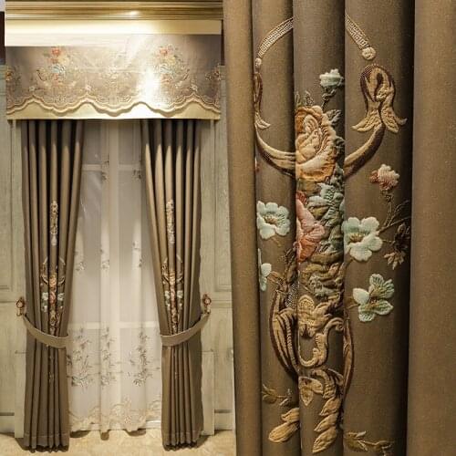 Retro European high precision jacquard curtain cloth high-end luxury European living room bedroom thick shade curtain custom