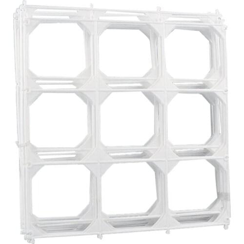 10Pcs White Square 9 Grids Balloon Plastic Square Holder Stage Background Large Mesh Wall Decoration