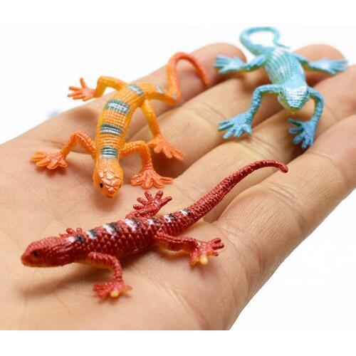 12Pcs Realistic Plastic Tricky Toy Fake Lizard Joke Prank Halloween Horror Toys Childrens early education props collection