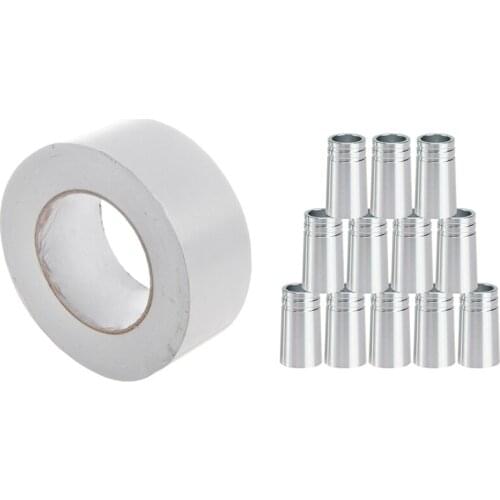 1x Golf Grip Double Sided Adhesive 5mm x 50Yds Tape Strips & 12Pcs Golf Ferrules .370 Aluminum for Irons Shafts Golf