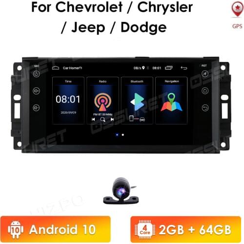 2+64 Android 10 4G WIFI Car Radio Multimedia Player For Chevrolet Chrysler JEEP Dodge Navigation GPS Auto 2 din no dvd autoradio