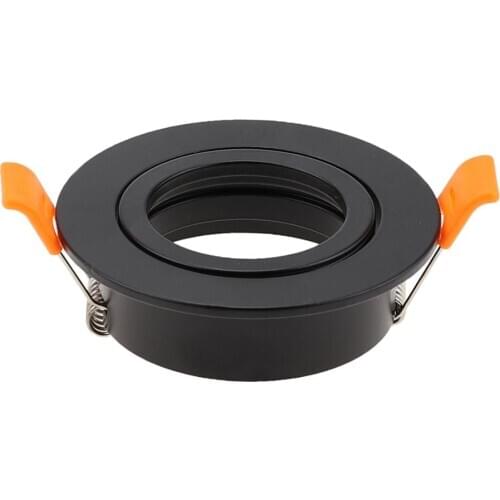 2pcs Black Round Adjustable Surface Mounted MR16 GU10 Frame Downlight Housing MR16 Lamp Housing GU10 Fixture Downlight Fixture