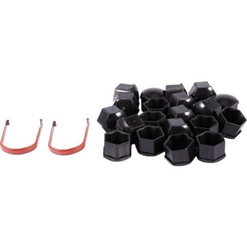 20pcs 17mm Car Plastic Caps Bolts Covers Nuts Alloy Wheel For Skoda, , Mercedes, BMW Color: Black