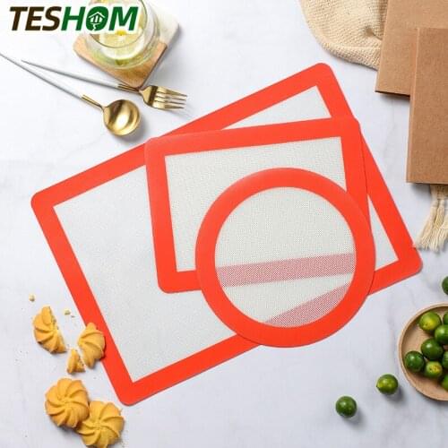 3pcs Non-Stick Silicone Baking Mats Cookie Pad Rolling Dough Mat High Temperature Resistant Glass Fiber Batters Flour Fondant