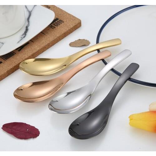 304 stainless steel soup spoon deepen thicken large capacity small spoon Creative dinnerware