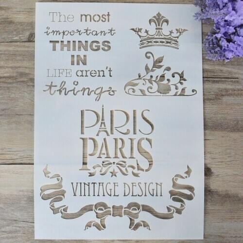 A4 Size DIY Craft Paris Stencils for Painting on Wood,Fabric,Walls Art Scrapbooking Stamping Album Embossing Paper Card