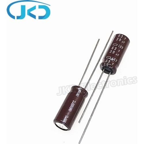 20Pcs 39uF 63V NCC LXV Series 6*15mm Low ESR 63V39uF Aluminum Electrolytic Capacitor NIPPON CHEMI CON