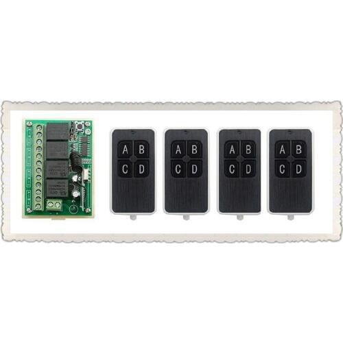 New DC12V 4CH RF Wireless Remote Control System teleswitch 4 transmitter and 1 receiver universal gate remote control
