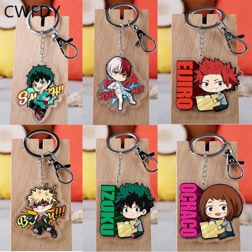 My Hero Academy Keychain Anime Shoto Izuku Boku no hero Academia Key Chain Acrylic Pendant Cartoon Key Ring Cosplay Accessories