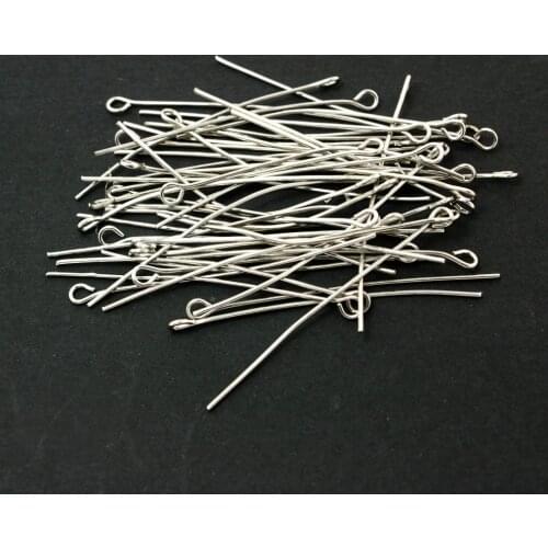 Approx 220pcs/lot Eye Pin Findings Rhodium Plated 45MM Jewelry Findings ,Yiwu FZA007-69