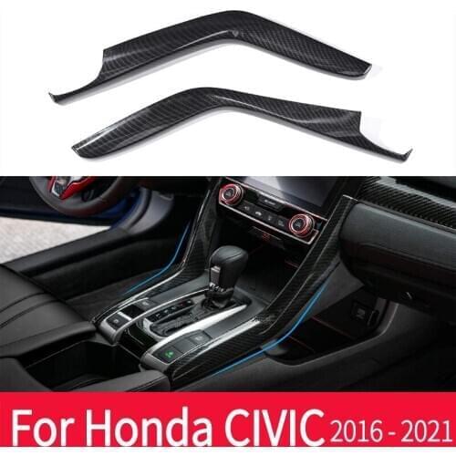 For 10th Gen Civic ABS Center Consoles Interior Gear Shift Panel Molding Strip Cover Decoration Trim for Honda Civic Accessories