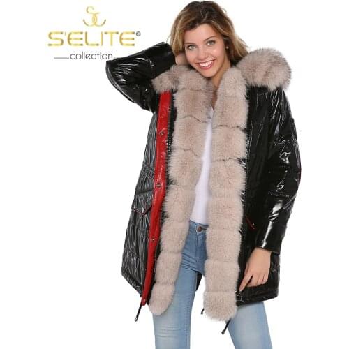 Black red real fur women coat, real fur coat, real fur clothing, fur vest, fur Anorak, real fur Parka