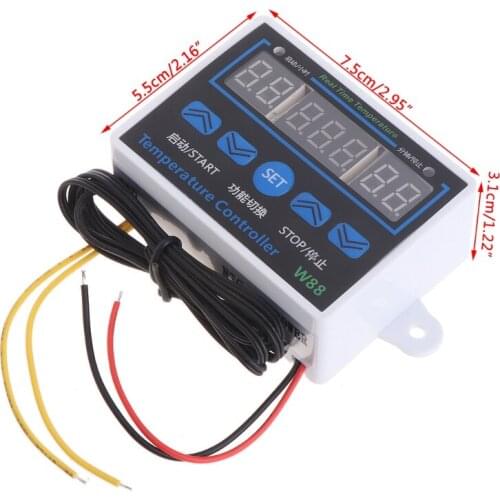 W88 12V/220V 10A Digital LED Temperature Controller Thermostat Control Switch Sensor