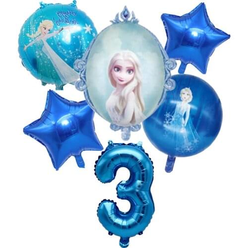 Disney Elsa Anna Frozen Princess Helium Balloons Number Foil Balloons Baby Shower Girl Happy Birthday Party Decorations Kids Toy