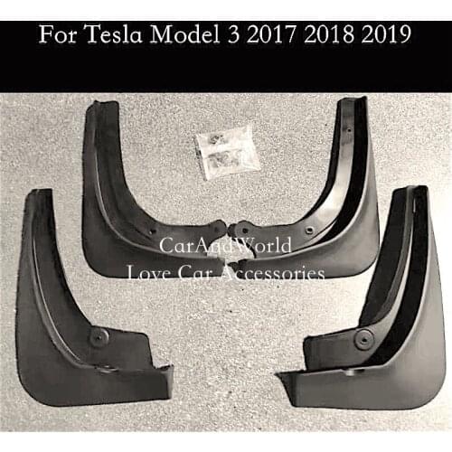 For Tesla Model 3 2017-2019 Mud Flaps Splash Guards Fender Auto Mudflaps Mudguard Decoration Car Styling Accessories 4pcs