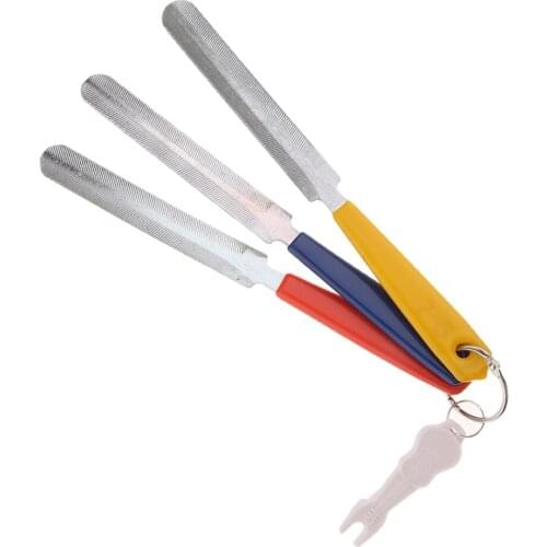 3Pieces Double Edge Nut Files With Bridge Pin Puller For Guitar Luthier Tool