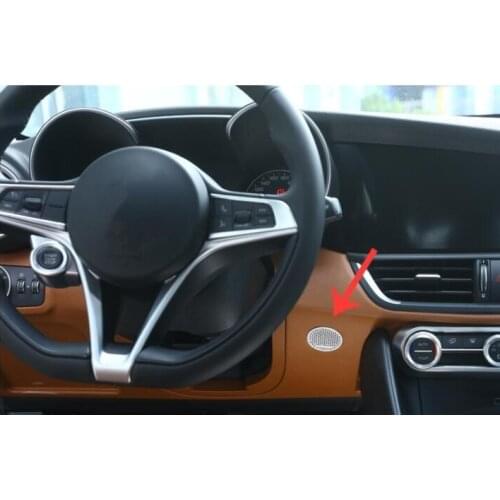 For Alfa Romeo Giulia 2017 Car-styling Aluminum Alloy Chrome Speaker Cover Trim Auto Accessories 1pc