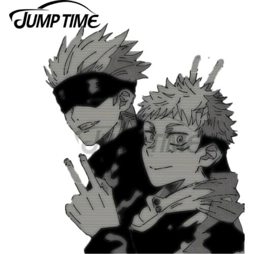 JumpTime 13 x 7.2cm Gojo Yuji JJK Creative Car Sticker Cartoon Decal Bumper Scratch-proof Vinyl Material Motorcycle Decoration