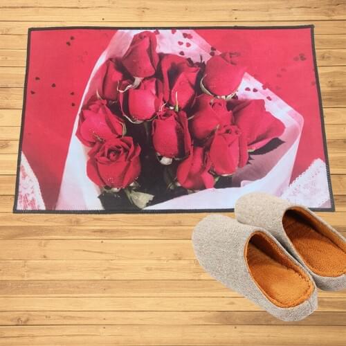Rose Bouquet Doormat Mats Hallway Doorway Bathroom Kitchen Rugs Custom Floor Mats Carpet Wedding Home Decoration