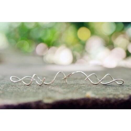 Fashion Simple 925 Standard Silver Twist Twist Earrings Wedding Wedding Princess Love Earrings