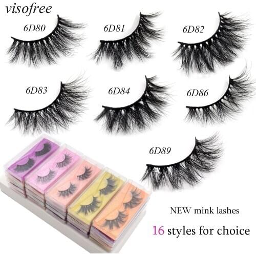 Wholesale 5-100 pairs visofree mink lashes full strip eye lashes light weight maquiagem eyelashes with lashes packaging boxes