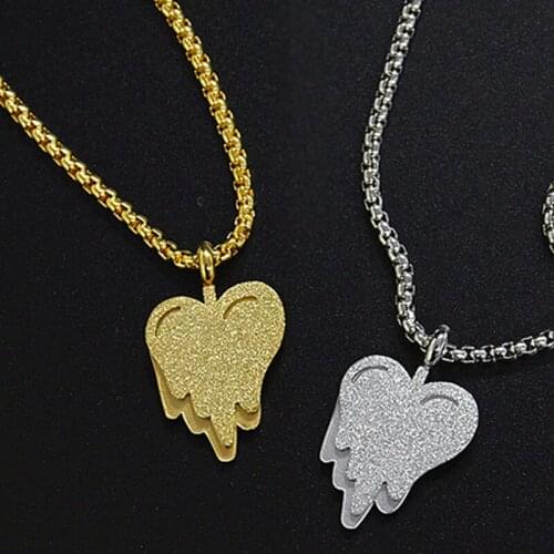 Couple necklace for womens Dissolve heart pendant stainless steel simple chain necklaces fashion lovers necklace jewelry 2020