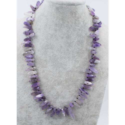 Amethyst branch baroque 8-18mm necklace 19inch wholesale beads nature FPPJ woman 2017