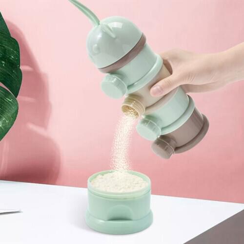 3/4 Layers Bear Style Portable Baby Food Storage Box Essential Cereal Cartoon Infant Milk Powder Container