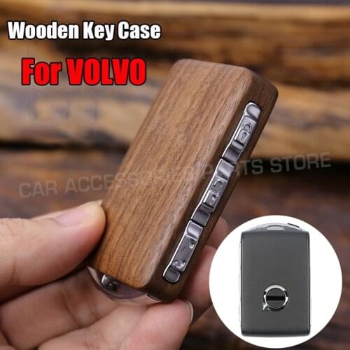 Keyless Entry Remote Control ReFit Wooden Car Key Shell Replacement For Volvo 2015-2020 XC90 S90 V90 2018 XC60 (case only)