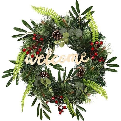 Christmas Wreath Beautiful Artificial Door Hanging For Decor Door Hanging Garland Party Decoration For Door Wall Window Liberal