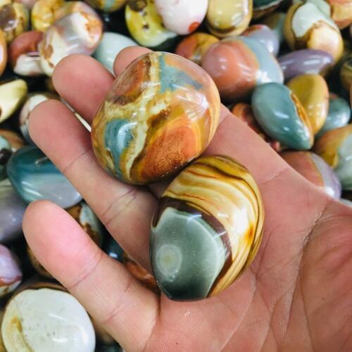 2pcs Natural crystal Marine stone mineral handle