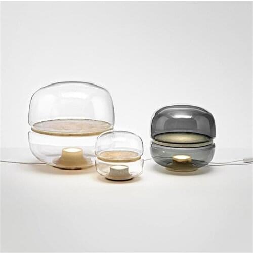 Modern Luxury Transparent Glass Table Lamp Living Room Bedroom Bedside Dining Room Art Deco Marble LED Fixture Study Table Light