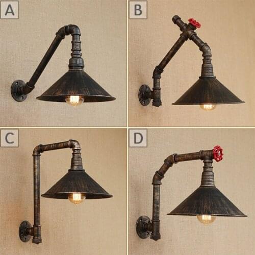 Bedroom sitting room dining-room industrial decoration style restoring ancient ways is the cafe bar conduit wall lamp