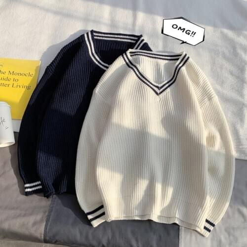 2020 New Women Sweater Couples All-match Loose Chic Stylish Teens Autumn Winter Leisure Ins Fashion Retro Sweater oversized