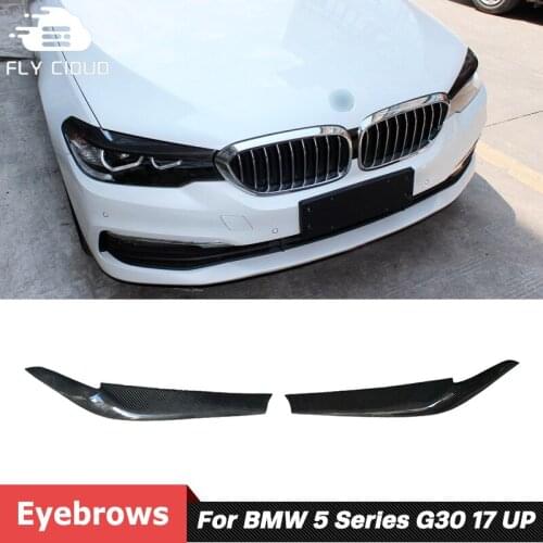 Carbon Fiber Front Headlights Lamp Eyelid Eyebrows Decoration For BMW 5 Series G30 G38 2017 Up