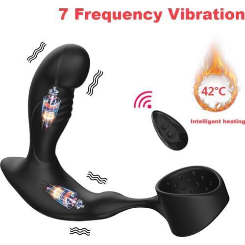 Prostate Massager Vibrator Sex Toys For Men Butt Plug Heating Anal Plug Wireless Remote USB Charging Adult Products For Man