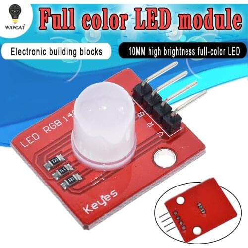 WAVGAT 10mm Full Color RGB LED Module140C5 Electronic Building Blocks for Arduinos DIY Starter Kit