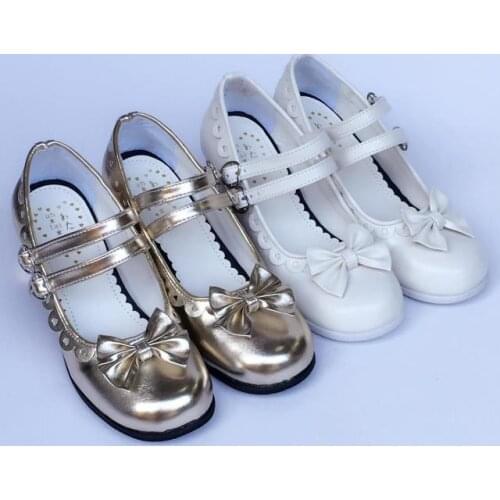 Japanese Harajuku 6.3cm Spike Heels Double Straps Lolita Bows Shoes Princess Lady Sweet Lolita Cosplay Party Shoes