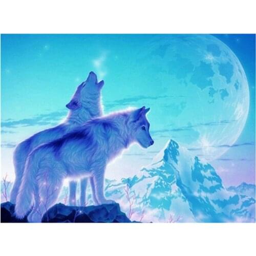 Wolf Animal Printed Fabric 11CT Cross Stitch Set Embroidery DMC Threads Painting Hobby Needlework Handicraft Different Magic