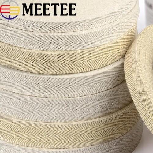 1pc(45m) Cotton Webbings High Tenacity Belt Bag Lable Gold Silver Ribbon Sewing Tape Bias Binding Clothes Accessories DIY Crafts