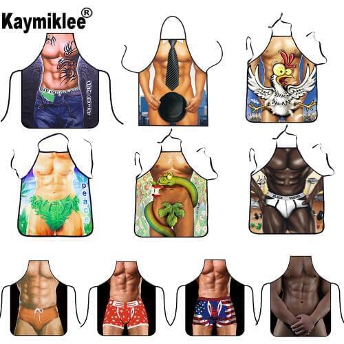 10 Colors Cooking Funny Sexy Kitchen Aprons Party Dinner Baking Supplies Digital Tablier Printed Cleaning CWQ035