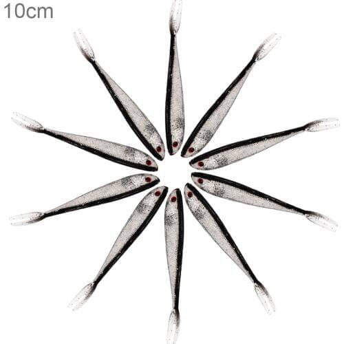 10pcs Fly Fishing Bait 10cm Fishing Lures Anti-bite Fishing Soft Lures For Carp Erythrina Fluke Fishing Tackle