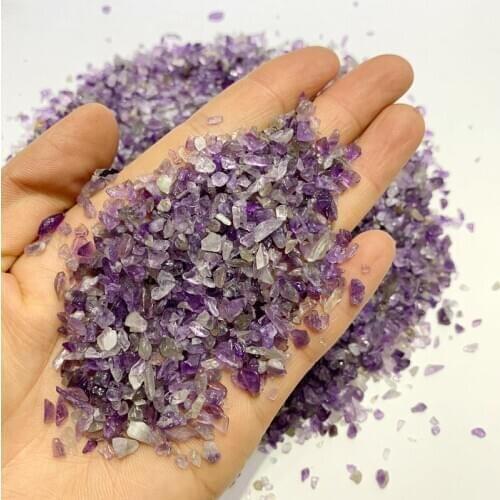 2-5mm100G Irregular Amethysts Gravel Chip Semi Precious Beads for Beadwork Fish Tank Home Decoration DIY Jewelry