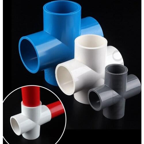 2pcs PVC Connector PVC Pipe Fittings I.D 20~160mm PVC Pipe Cross Connector Plastic Equal Cross Joints PVC Pipe 4 Way Connector