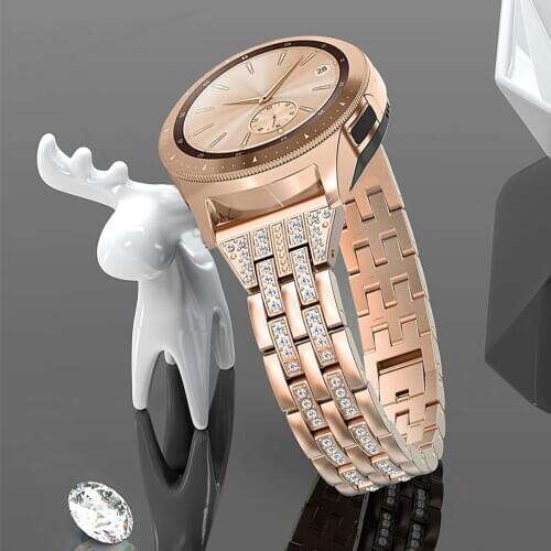 20mm 22mm Rhinestones Bracelet For Samsung Galaxy Watch 3 Active 2 44mm 40mm Band galaxy 46mm 42mm Stainless Steel Strap