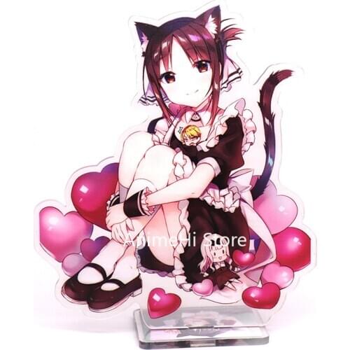 Anime Kaguya-sama: Love Is War Action Figure Cosplay Toys Fujiwara Chika Shinomiya Kaguya Acrylic Figures Stand Model Dolls 15cm