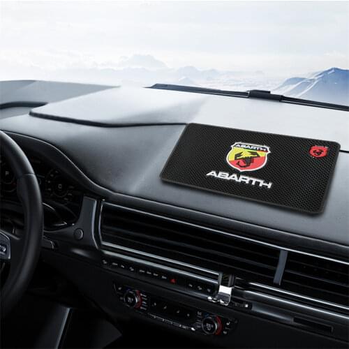 Car-Styling Non-Slip Mat Case For Fiat Punto Abarth 500 124 Stilo Ducato Palio Badge Emblems Interior Accessories Car Styling