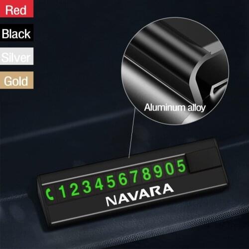 Car Styling Phone Number Notification Car Temporary Parking Card alloy Luminous for Nissan NAVARA 2008-2019